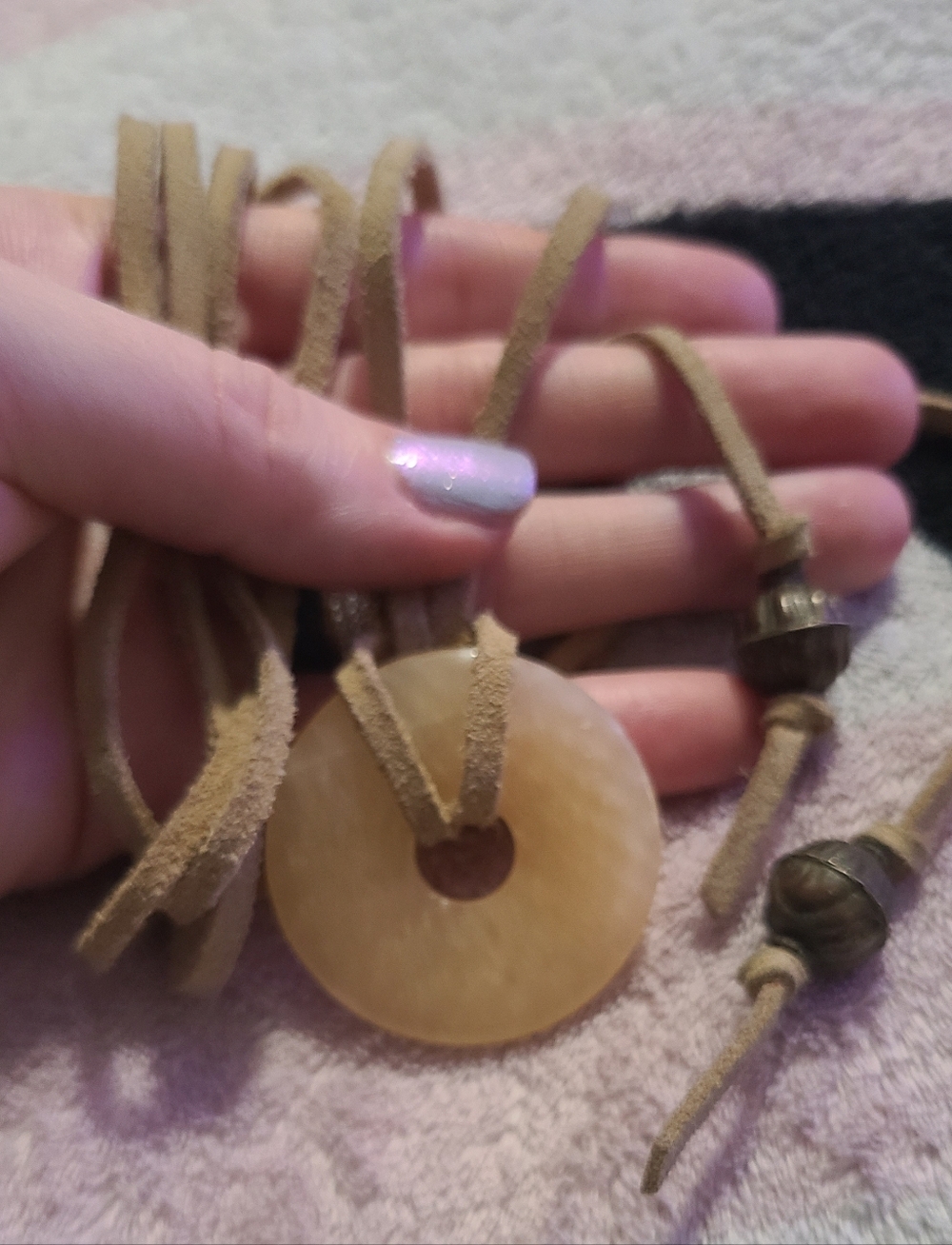 Yellow Jasper Donut Pendent - Picture 7 of 9